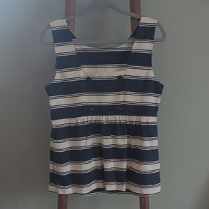 Vineyard Vines Navy and White Striped Tank Top